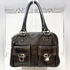 Marc Jacobs Blake Satchel in Black with contrast stitching fall 2005 collection